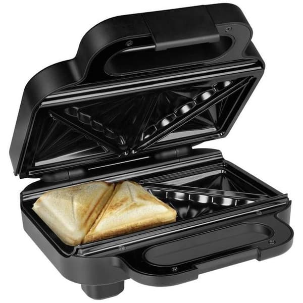 Princess 127007 Sandwichgrill med non-stick belægning, sort lysindicator Sort