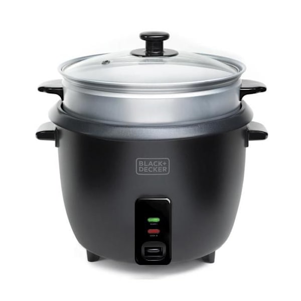 Black+decker Ris koger 1.8l 700w med dampkurv sort - BXRC1800E