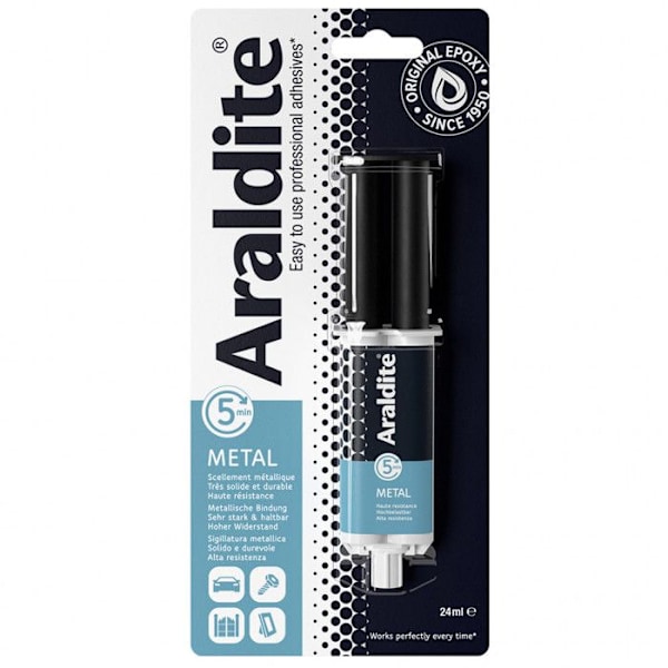 Tojepoxy to komponenter - ARALDITE - 24 ml - Speciel til metaller - Høj styrke - Varig reparation