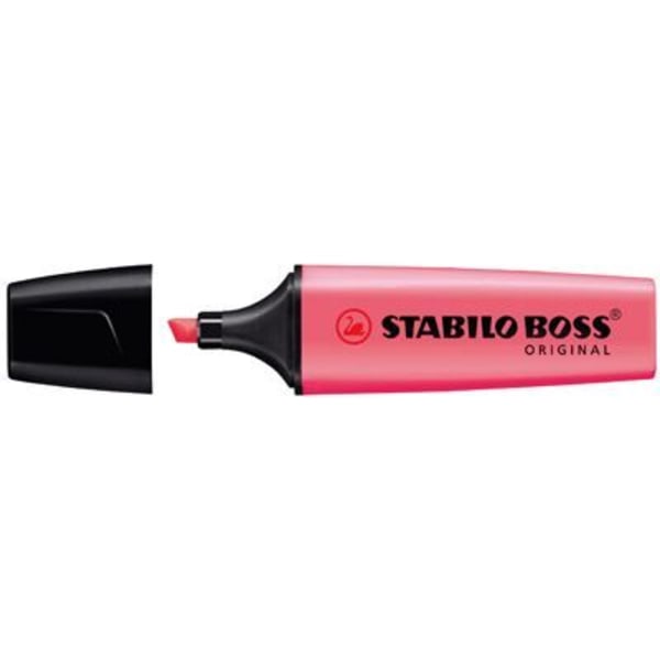 Subliner - STABILO - Boss - Pink - Skrå spids - Universelt blæk - Intens modstand Lyserød