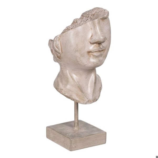 Dekorativ figur - BigBuy Home - Ansikte - Metall - Polyrä foto - Beige beige