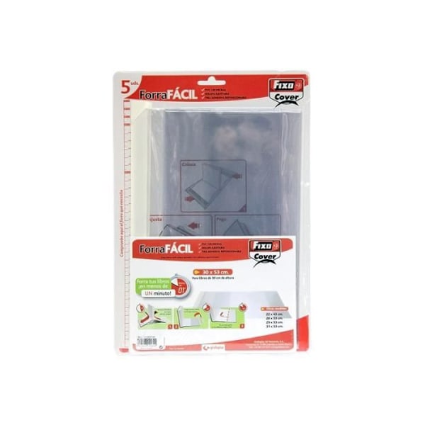 Grafoplas FIXO ForraFácil Notebook-omslag 300 x 530 mm genomskinligt (5-pack)
