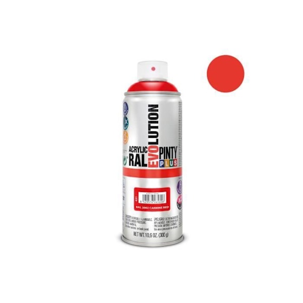 Acrylmaling - GENERISK - Pintyplus Evolution - 520 cc - Karminrød - Ultrahurtig tørring Karminröd
