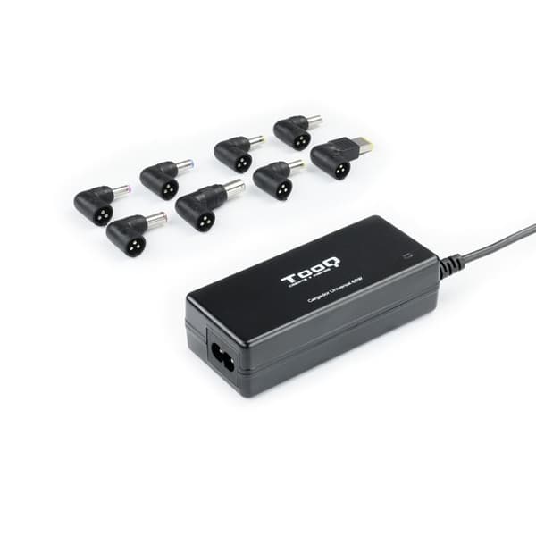 Universelt oplader - TooQ - 65W - 1xUSB - 8 stik - Sort