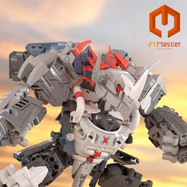 Byggelegetøj - COLORBABY - iM.Master 85447 - Næsehorn Robot - 965 dele - Ledet design Grå