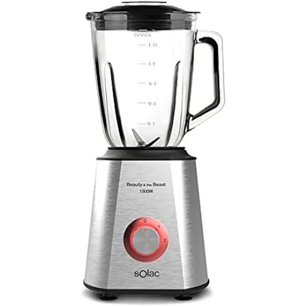 Blender mixerskål - SOLAC - BV5728 - 1500 Watt - 2 hastigheder - Rustfrit stål