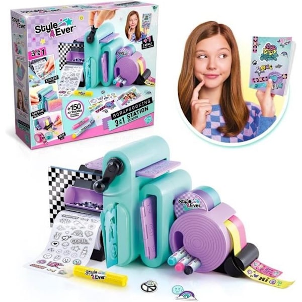 Canal Toys Scrapbooking Studio 3 i 1 Style 4 Ever - Tilpas notesbøger og dekoration Flerfärgad