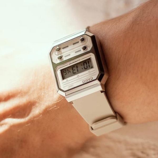 Casio Ur - Unisex - A100WEF-8AEF - Beige - Plast - Kvarts - Digital Beige