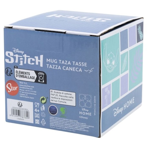 Muki - Disney - Ananas Stitch - Keltainen - 414 ml - Pyöreä Flerfärgad