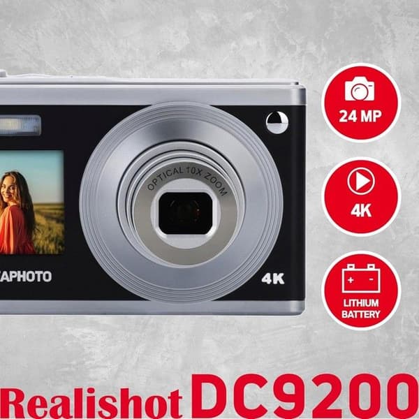 AgfaPhoto Realishot DC9200 Sort - Kompakt Digitalkamera sort