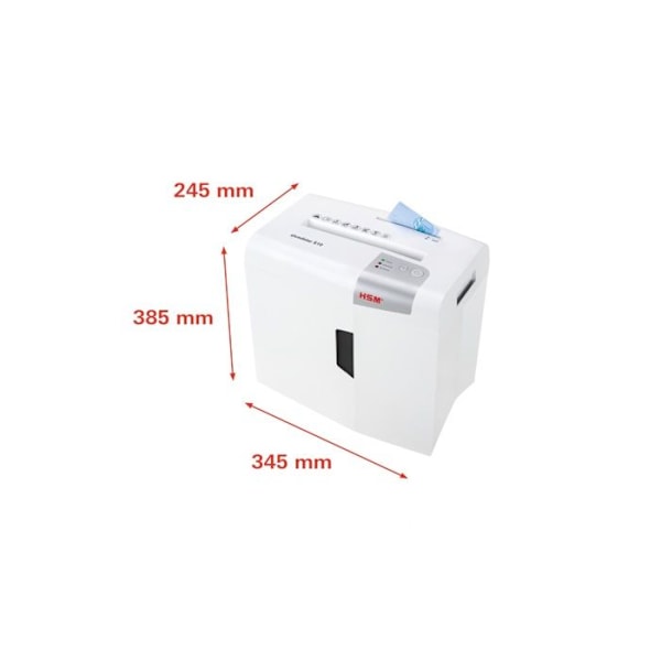 Dokumentmakulator - HSM - Shredstar S10 - Skåret i 6 mm strimler - Kapacitet 10 ark - 18 L beholder Vit