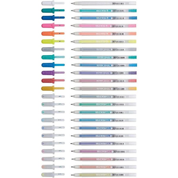 Gelpennor - Sakura - Gelly Roll 24 - 12 Stardust - 6 Metallic - 5 Moonlight 12 Stardust glittrande färger, 6 Me