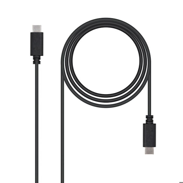USB 2.0-stik type USB-C macho i begge ender 1 meter sort
