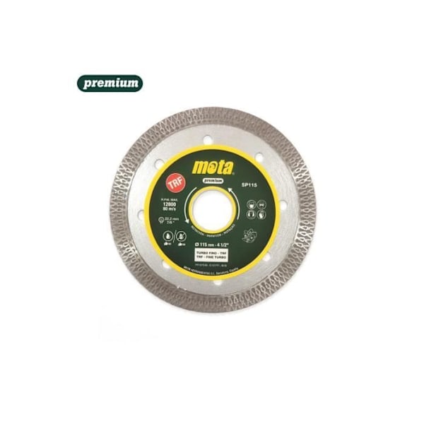 Timanttilevy Turbo Ohut Trf Ø115mm - YLEINEN - Posliiniin, Mosaiikkiin, Keraamisiin ja Laattoihin