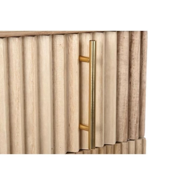 Sengebord - Mærke - Model - Guld - Lysebrun - MDF træ