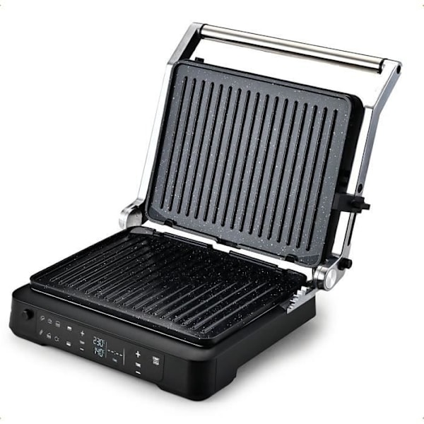 Grill LITEN BALANS - Yta För Kök 29x23cm - Öppning 180°C - Upp till 230°C - Justerbar elektronisk termostat - 2000W Svart och aluminium