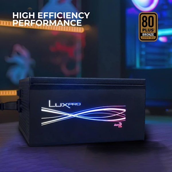 Virtalähde - Aerocool - LUX PRO RGB 750M - 750W - 80Plus Bronze - RGB LED -valaistus