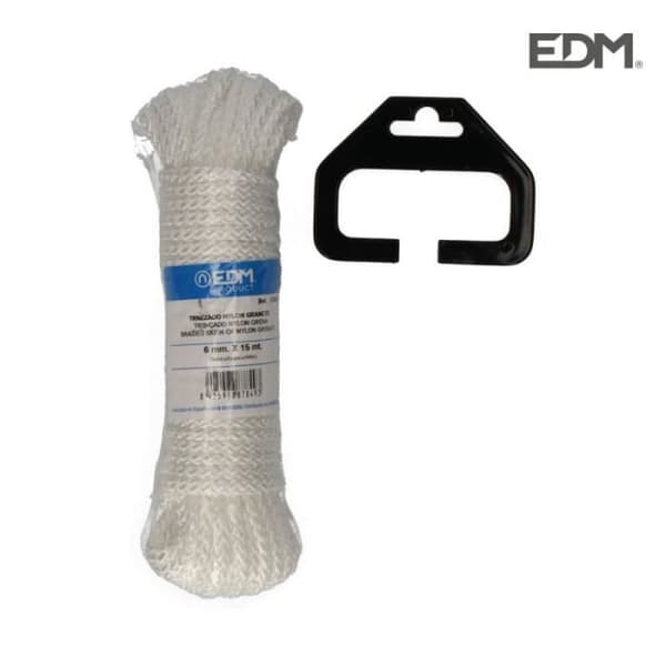 Fläta nylon - EDM - 15mts - Vit - Granat