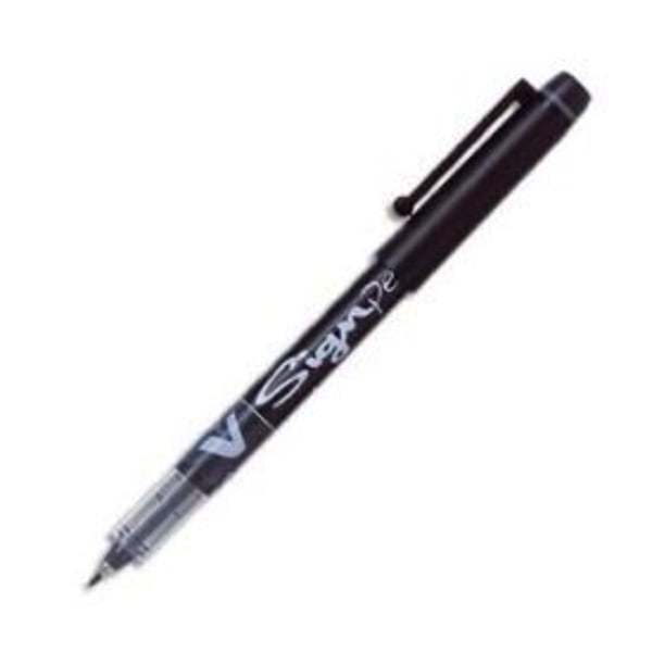 PILOT V-SIGN PEN tusch - 0,6 mm bred spids - sort blæk Svart