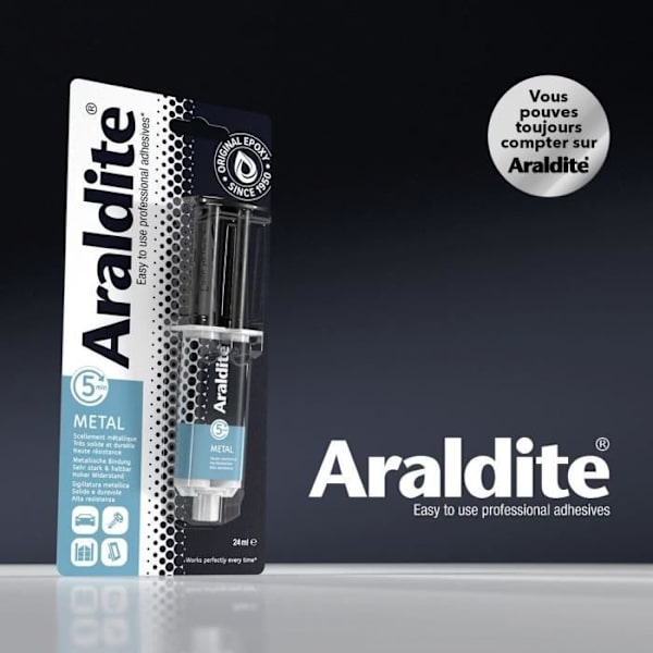 Tojepoxy to komponenter - ARALDITE - 24 ml - Speciel til metaller - Høj styrke - Varig reparation