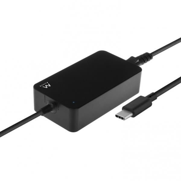 Lader - Ewent - EW3981 - USB Type-C - 45W - Sort Sort