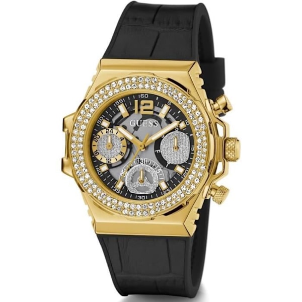 Ur - Guess - Fusion GW0553L4 - Kvarts - Sort Læder - 38 mm Svart