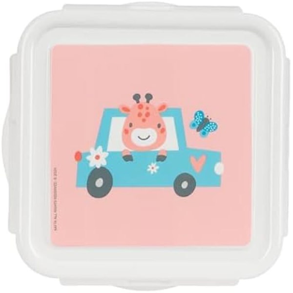 Snackboks - SAFTA - PREESCOAR JIRAFA - Korall - 13 x 13 x 7,5 cm - Maksimal modstandsdygtighed Korall