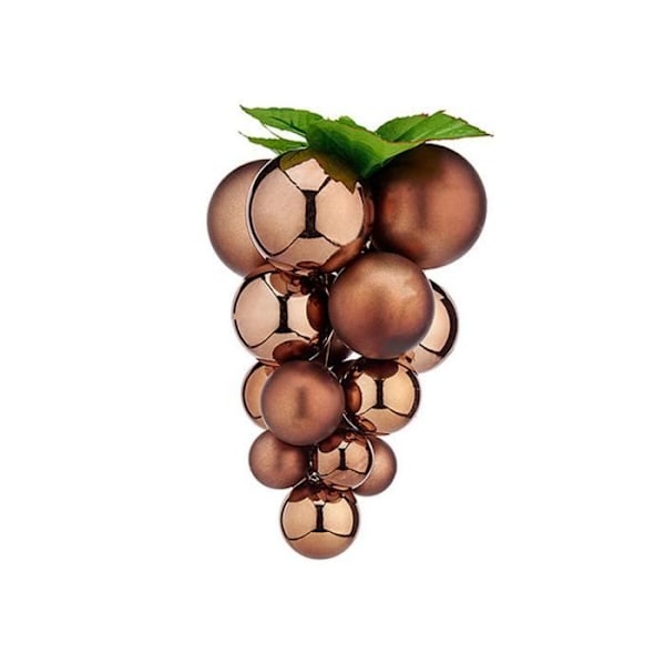 Julekugler store vindruer 22 x 22 x 33 cm brun plast