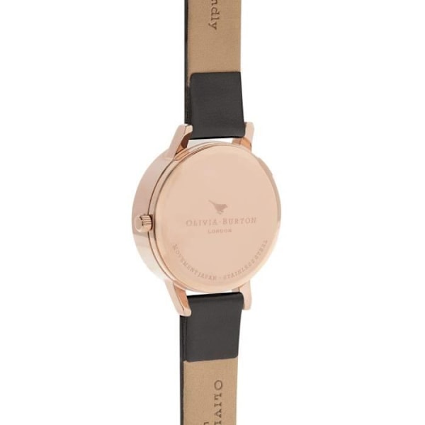 Klocka - Olivia Burton - OB16CH06 - Svart urtavla - Armband i äkta läder - Quartz 30mm Svart, roséguld