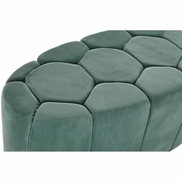 grøn polyester bænk, mdf træ (122 x 51 x 46,5 cm)
