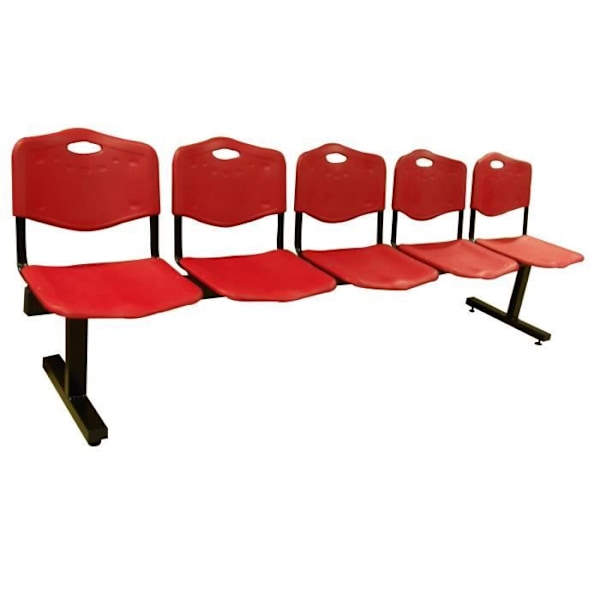PIQUERAS Y CRESPO Modelo Albatana Bancada de espera de cinco plazas y structure de hierro en color negro Asiento y respaldo en