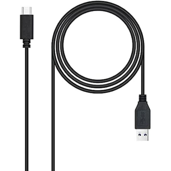 Nanokabel 10.01.4002 - USB 3.1-kabel, Gen2 10 Gbps 3A, Type USB-C/M-A-M/M, sort, 2 m