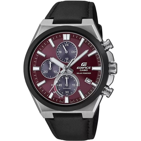 Casio Ur - Herre - EFS-S630BL-5AVUEF - Sort læder - 42 mm - 10 bar Svart