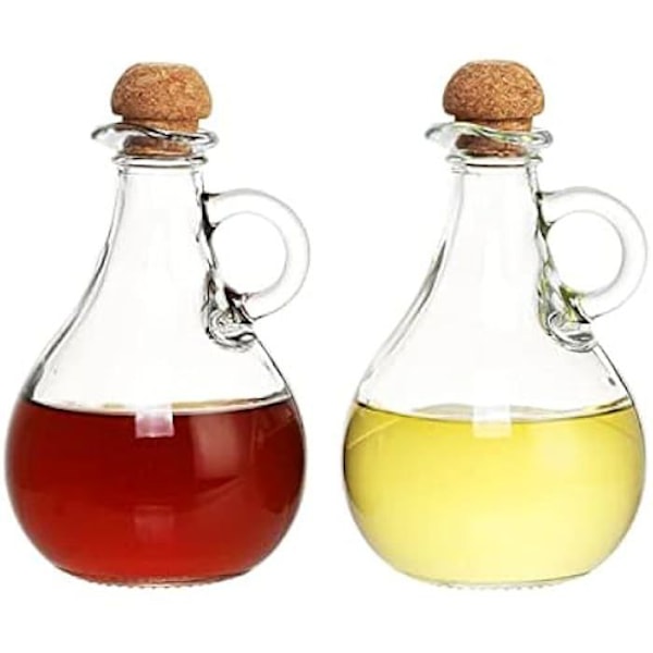 Olie- og eddikesæt - DKD HOME DECOR - 230 ml - Transparent - Kork og glas - 9x9x14,5 cm