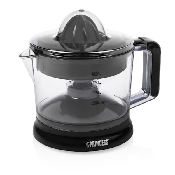 Princess Citrus Juicer - Sort - 1 L - 25 W - Aftagelig skål - Nem at rengøre