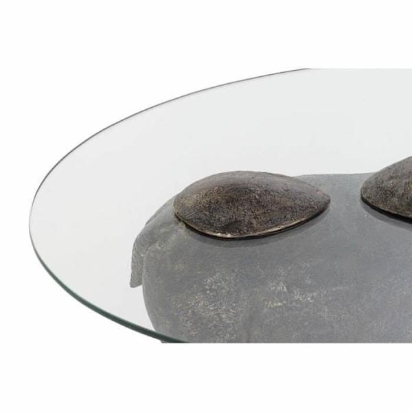 sidebord gennemsigtigt glas kobberharpiks koloniflodhest (80 x 50 x 37 cm)