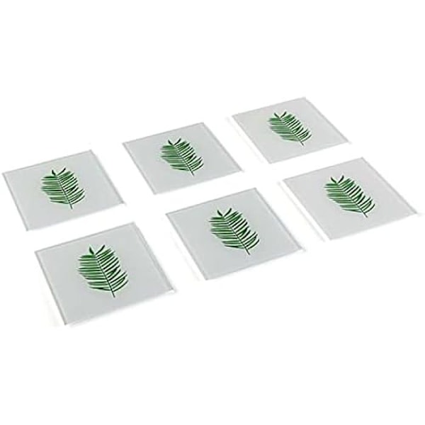 Sæt med 6 Hojas coasters - VERSA - Elegant design - Overfladebeskyttelse - Nem at rengøre