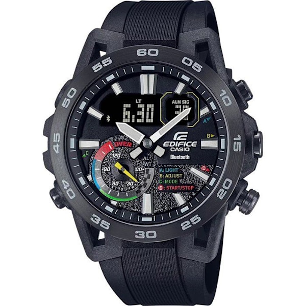 Casio Ur - Herre - ECB-40MP-1AEF - Sort plastik - 43 mm - 10 bar Svart