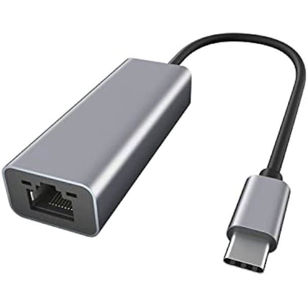 Ethernet USB C-adapter - EWENT - Gigabit 1000Mbps - Kompatibel med PC/Mac/iPad Pro - Grå aluminium