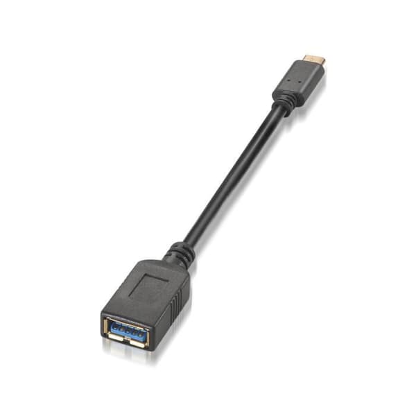 Nanokabel USB 3.1, 0,15m, 0,15 m, USB A, USB C, 3.1 (3.1 Gen 2), 5000 Mbit-s, Sort