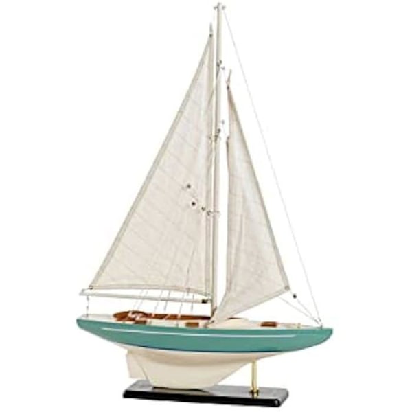 Båt - DKD HEMINNREDNING - Standard - Vit och Grön - 42 x 9 x 62 cm - Inredning vitt och grönt