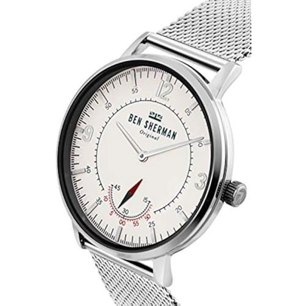 Kello - BEN SHERMAN - WB034SM - Ruostumaton teräs - Valkoinen kellotaulu - Tyylikäs tyyli