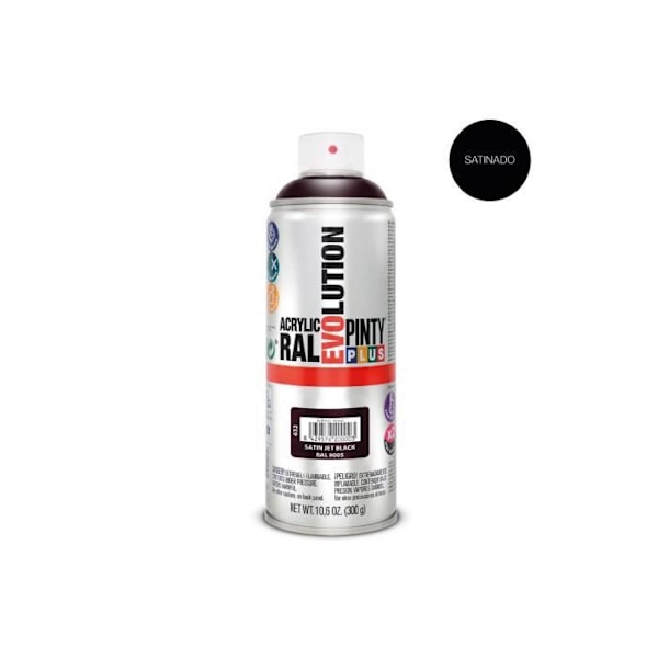 Akrylmaling - GENERIC - Pintyplus Evolution - 520cc - Ral 9005 - Satin Dark Black Mörk svart