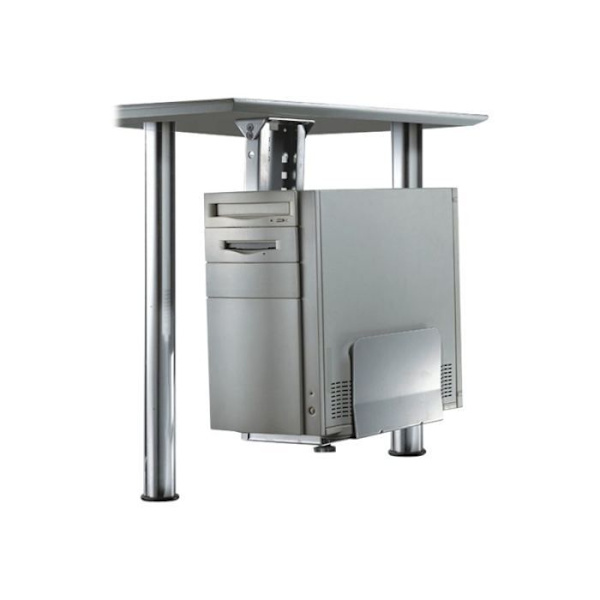 Computer support - NEWSTAR - CPU-D200SILVER - Mountable under desk - Silver - Height adjustable 39-54 cm