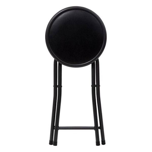 Fällbar pall - Svart - Stål - 30x30x45 cm - Användning inomhus - Vuxen Svart