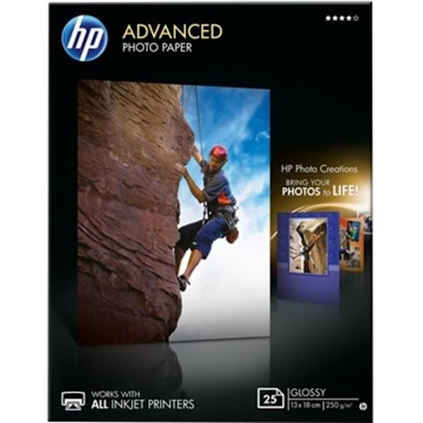 HP Advanced Glossy Photo Paper - 25 arkkia - 13 x 18 cm - Reunaton