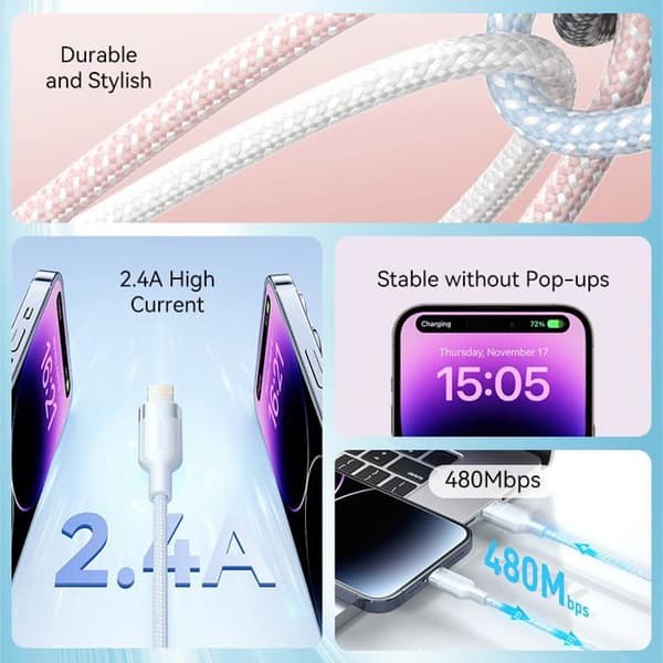 Elektronik kabel - Vention - 480 Mbps - 12 pins - iPhone 14, iPhone 14 Pro, iPhone 14 Plus, iPhone 14 Pro Max