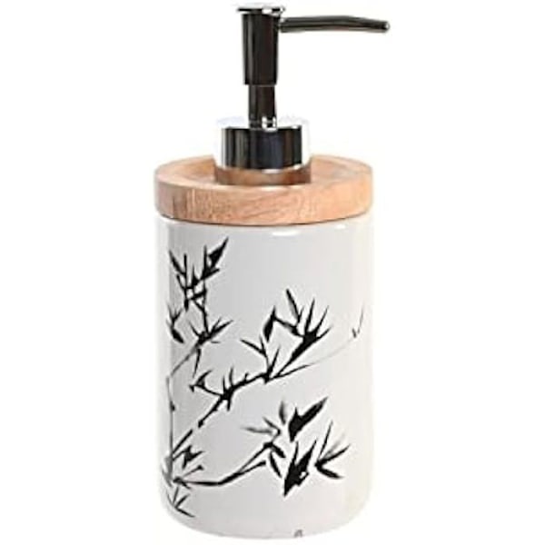 Sæbedispenser - DKD Home Decor - Standard - Stentøj - Hvid og Sort - 8x9x17,5 cm vit svart