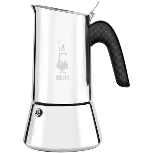 Italiensk kaffemaskine - BIALETTI - VENUS - Rustfrit stål - 4 kopper - Induktionskompatibel