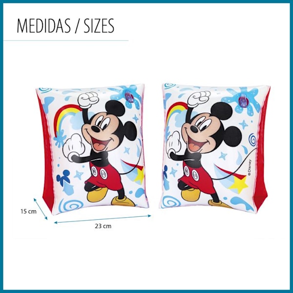 Svømmearmbånd - BESTWAY - Mickey Mouse - Multifarvet - Slidstærk vinyl - 2 luftkamre Flerfärgad